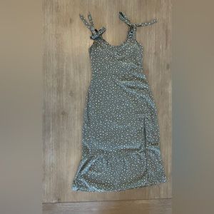 Abercrombie and Fitch Green Polka Dot Midi Dress